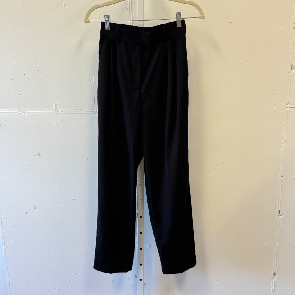 NWT H&M Black Pleated High Waisted Trousers Dress Pants Women's Size 2 1011909 4